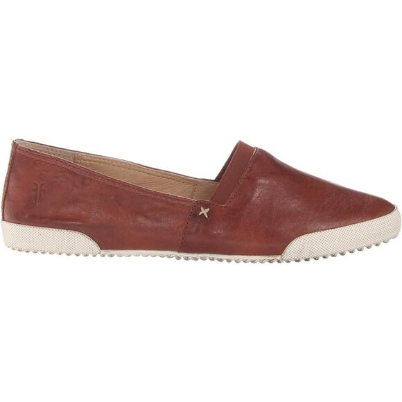 Frye Melanie Women 9.5 Slip on Shoes Cognac Antique Soft Vintage Leather Sneaker - Picture 11 of 14